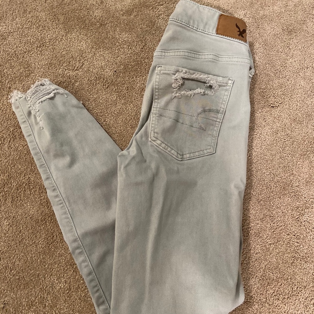 Blue skinny jeans